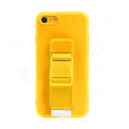 Kryt pre Apple iPhone 7 / 8 / SE (2020) / SE (2022) - Remienok / šnúrka - Gumový - Žltý