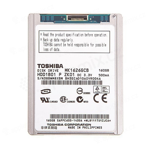 HDD Toshiba MK1626GCB 1.8 8mm pro Apple iPod classic 160GB (silnější verze) - kvalita A+