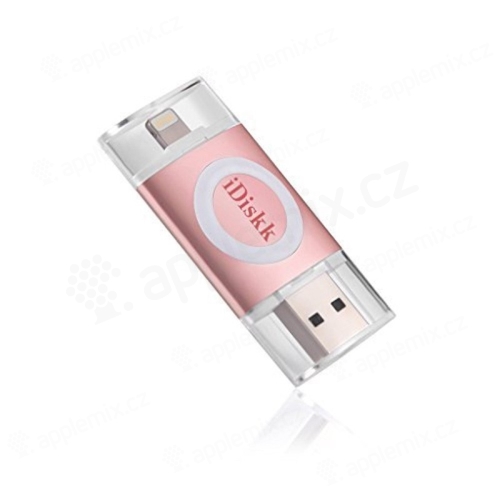 Flash disk IDISKK - MFi certifikovaný -  64GB - Lightning / USB 3.0 - Rose Gold