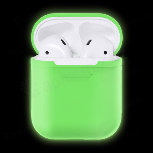 Pouzdro / obal pro Apple AirPods - silikonové - svíticí ve tmě - bílé