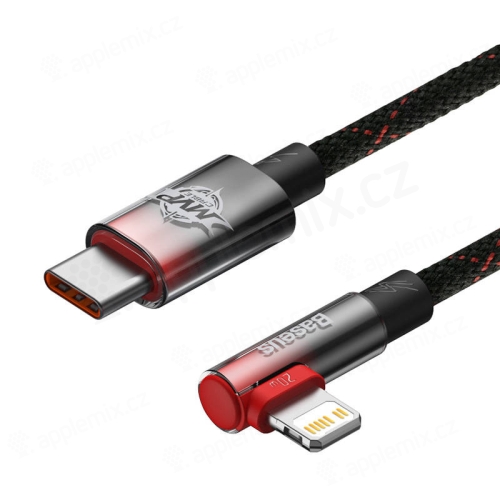 Nabíjací kábel BASEUS MVP - USB-C / Lightning pre Apple iPhone / iPad - 2 m - čierny / červený