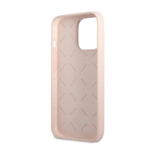 Kryt GUESS Silicone Line Triangle pro Apple iPhone 13 Pro - silikonový - růžový