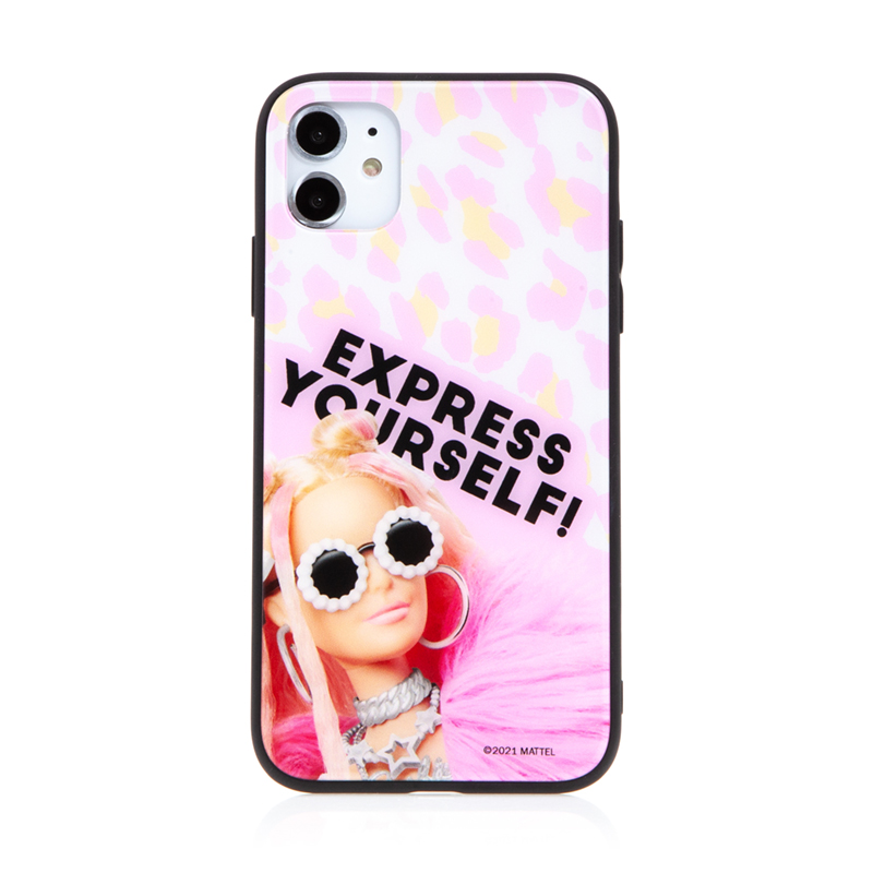 Kryt BARBIE pro Apple iPhone 11 - Express Yourself - skleněný - růžový; MTPCBARBIE20501