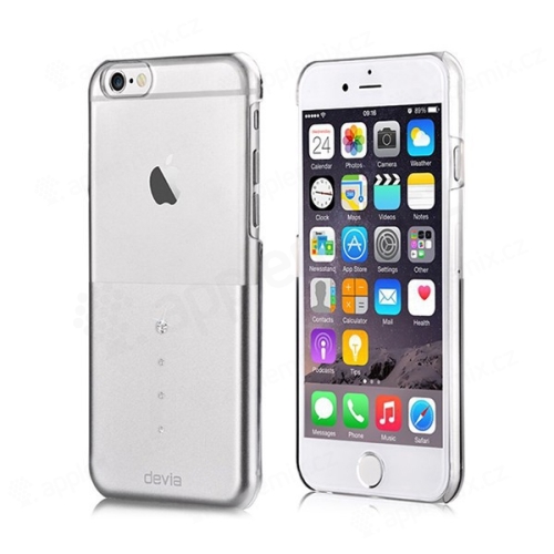 Plastový kryt DEVIA pro Apple iPhone 6 / 6S - průhledný / stříbrný s kamínky Swarovski