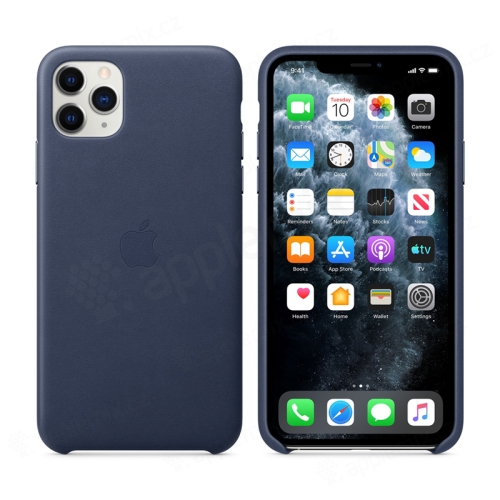 Originální kryt pro Apple iPhone 11 Pro Max - kožený - půlnočně modrý