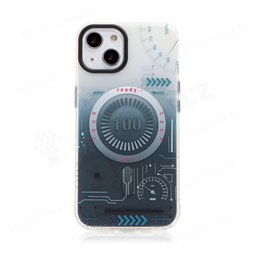 Kryt pro Apple iPhone 13 - MagSafe kompatibilní - plastový / gumový - závodní motiv - šedý