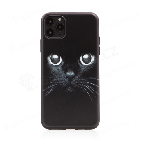 Kryt pro Apple iPhone 11 Pro Max - gumový - černý - kočičí oči