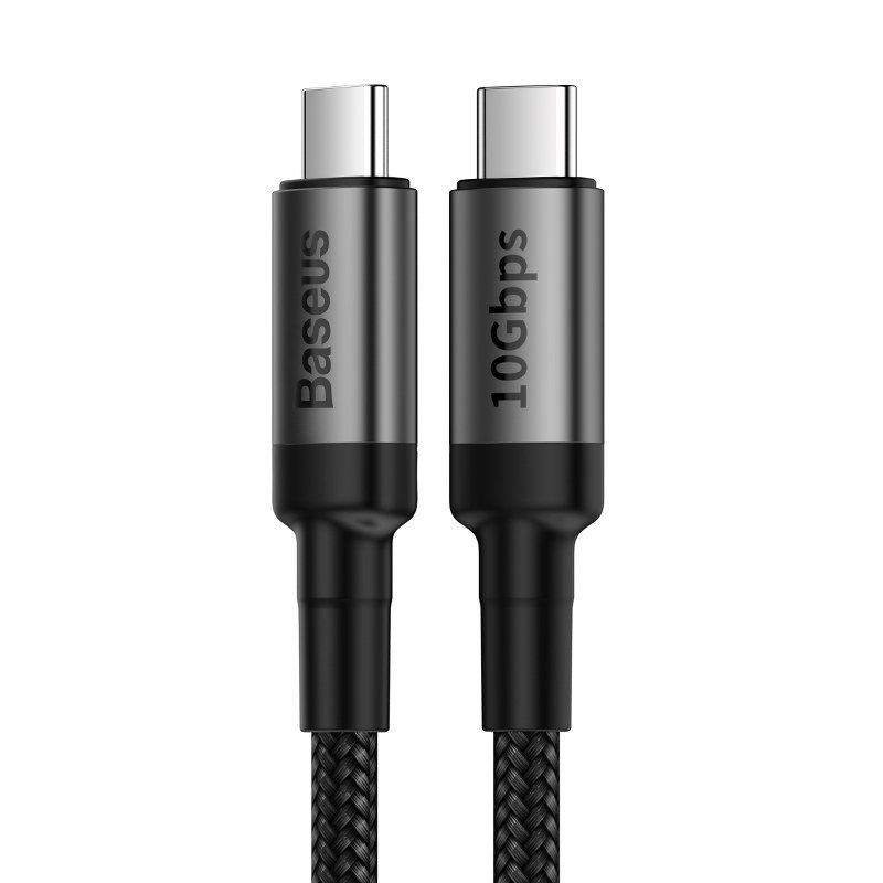 Synchronizační a nabíjecí kabel USB-C / USB-C BASEUS - 100W - 1m - tkanička - černý