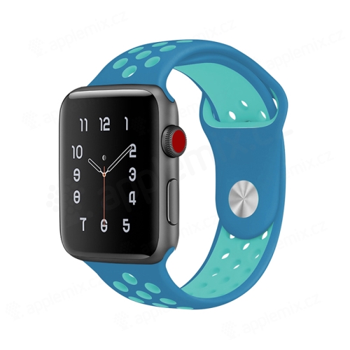 Remienok pre Apple Watch 45 mm / 44 mm / 42 mm - silikónový - modrý - (M/L)
