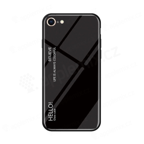 Kryt pre Apple iPhone 7 / 8 / SE (2020) / SE (2022) - sklo / guma - čierny