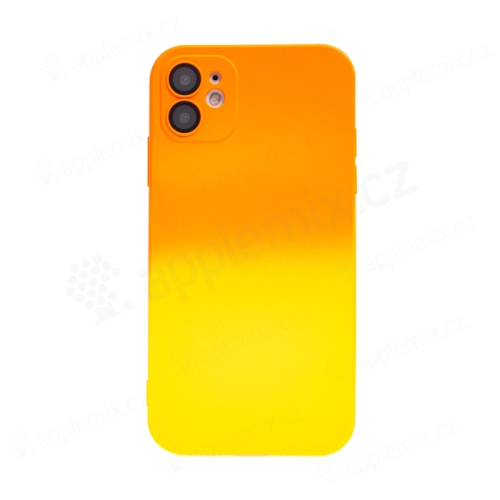 Kryt pre Apple iPhone 11 - farebný prechod - ochrana objektívu fotoaparátu - gumový - žltý / oranžový