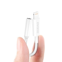 Přepojka / adaptér DUDAO Lightning na 3,5mm jack - pro Apple iPhone - 10 cm - bílá