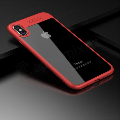 Kryt IPAKY pro Apple iPhone X - plastový / gumový - průhledný / červený