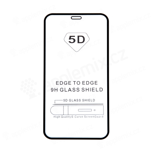 Tvrzené sklo (Tempered Glass) "5D" pro Apple iPhone 12 / 12 Pro - 2,5D - černý rámeček - čiré - 0,3mm