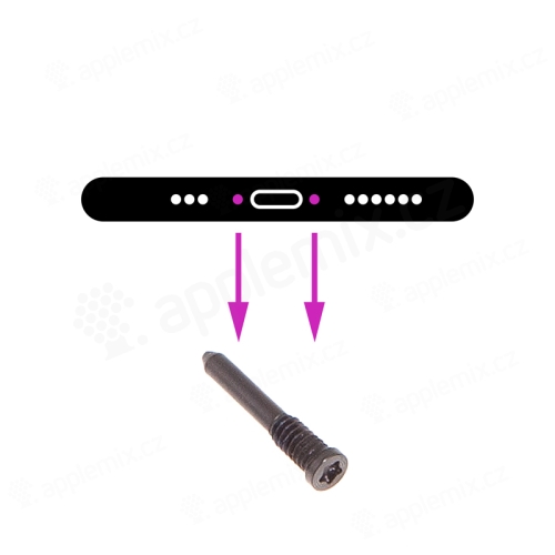 Spodná skrutka Apple iPhone X - čierna - Kvalita A+