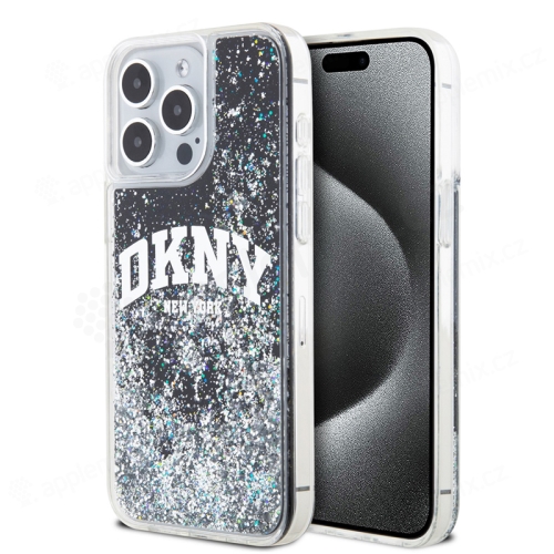 Kryt DKNY Liquid Glitter Arch logo pro Apple iPhone 14 Pro - černý