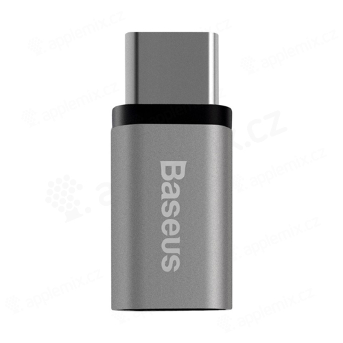Redukcia / adaptér Baseus micro USB / USB-C - sivá - vesmírne sivá