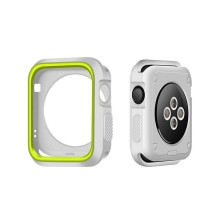 Kryt / rámeček pro Apple Watch 42mm 1 / 2 / 3 series - sportovní - silikonový - šedý / zelený