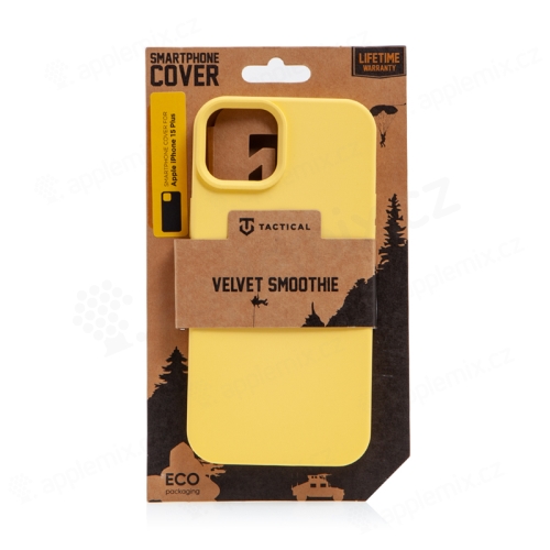 Kryt TACTICAL Velvet Smoothie pro Apple iPhone 15 Plus - příjemný na dotek - silikonový - banánově žlutý
