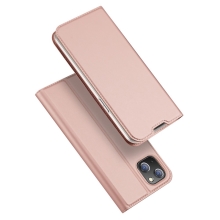 Pouzdro DUX DUCIS pro Apple iPhone 14 Max - stojánek - umělá kůže - růžové