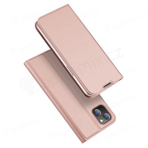 Puzdro DUX DUCIS pre Apple iPhone 14 Plus - stojan - umelá koža - ružové
