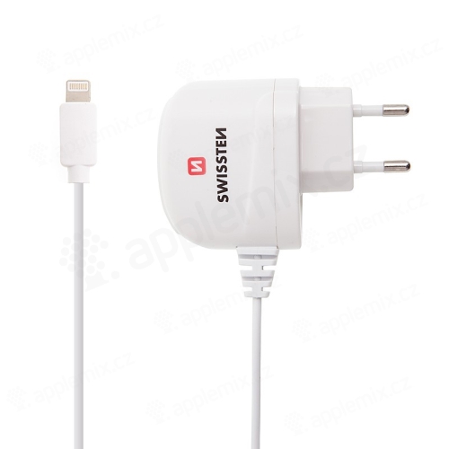 Nabíječka / adaptér SWISSTEN pro Apple iPhone - 1A - kabel Lightning 1m - bílá