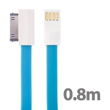Synchronizační a nabíjecí USB kabel s 30pin konektorem pro Apple iPhone / iPad / iPod - modrý - 0,8m