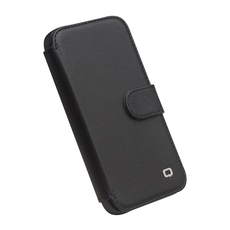 Pouzdro QIALINO pro Apple iPhone 13 mini - prostor pro platební karty - kožené - černé