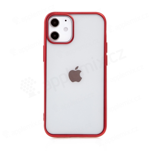 Kryt FORCELL Electro Matt pro Apple iPhone 12 mini - gumový - průhledný / červený