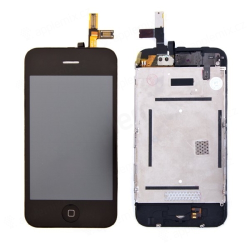 Kompletně osazená přední čast (LCD, digitizér atd.) pro Apple iPhone 3G - černý rámeček - kvalita A
