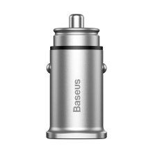 Autonabíječka BASEUS - 2x USB - 30W rychlé nabíjení - stříbrná