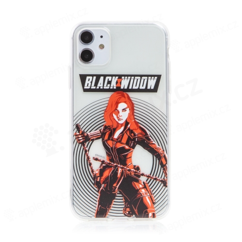 Kryt MARVEL pro Apple iPhone 11 - Black Widow - gumový - černý