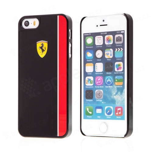 Kryt FERRARI pro Apple iPhone 5 / 5S / SE - plastový - logo Ferrari - černý