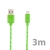 Synchronizační a nabíjecí kabel Lightning pro Apple iPhone / iPad / iPod - tkanička - zelený - 3m