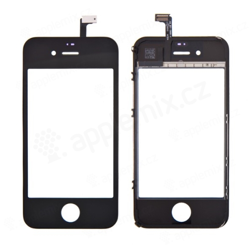 Dotykové sklo (digitalizér dotykovej obrazovky) pre Apple iPhone 4 - čierne - kvalita A