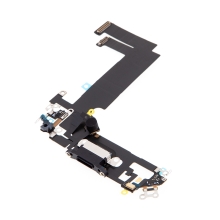 Napájecí a datový konektor s flex kabelem + audio + mikrofon pro Apple iPhone 12 mini - černý - kvalita A+