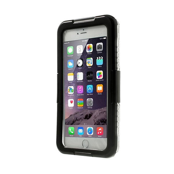 Voděodolné plasto-silikonové pouzdro pro Apple iPhone 6 / 6S Plus / 7 / 8 Plus - černo-průhledné
