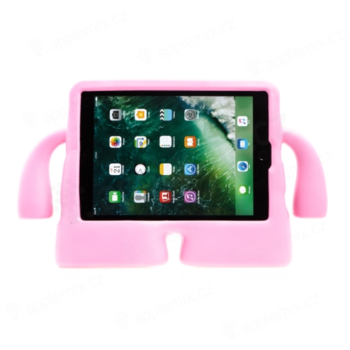 Pouzdro pro děti na Apple iPad 9,7" (2017 - 2018) / Pro 9,7" / Air 1 / 2 - stojánek / rukojeť - pěnové - růžové