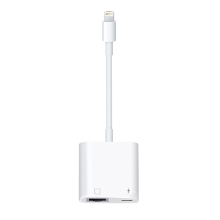 Přepojka / adaptér pro Apple iPhone / iPad - Lightning / ethernet + Lightning - bílá