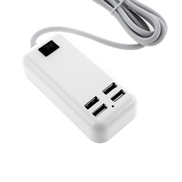 15W nabíječka s 4x USB porty pro Apple iPhone / iPad / iPod - bílá
