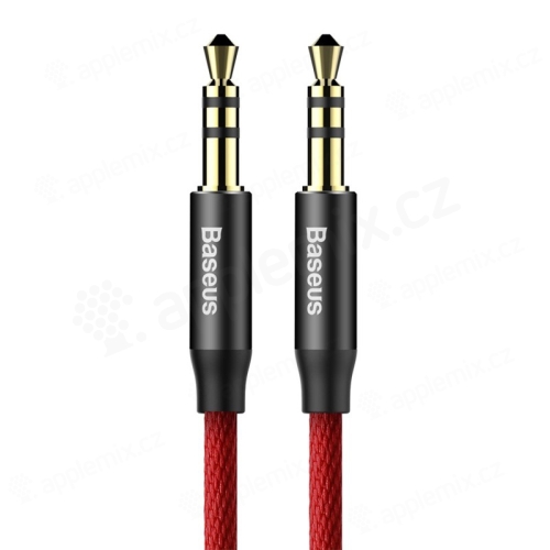 Audio kabel BASEUS pro Apple iPhone / iPad / iPod - 3.5mm Jack - propojovací - opletený - 1m - červený