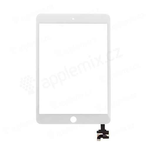 Dotykové sklo (dotyková plocha) s konektorom IC pre Apple iPad mini 3 - biele - kvalita A
