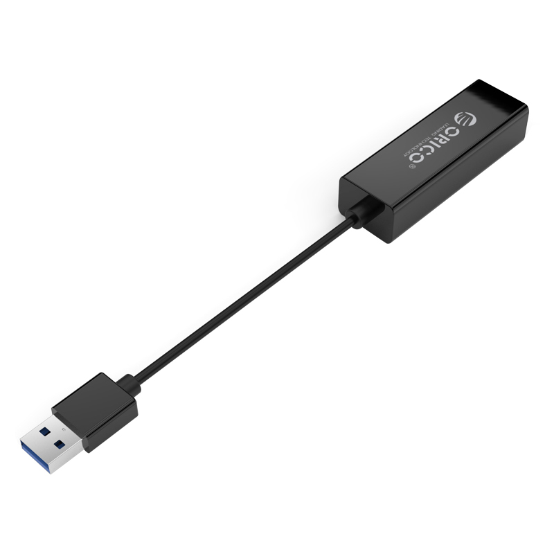 Přepojka / redukce ORICO - USB-A na ethernet - podpora gigabit - silný kabel - černá