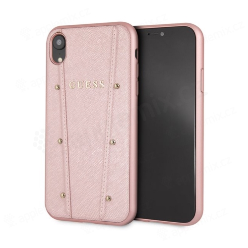 Kryt GUESS Kaya pro Apple iPhone Xr - plastový / umělá kůže - Rose Gold růžový