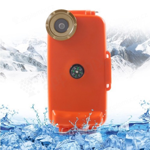 Vodotesné puzdro s hĺbkovou odolnosťou 40 m (IPX8) a kompasom pre Apple iPhone 6 / 6S - oranžové