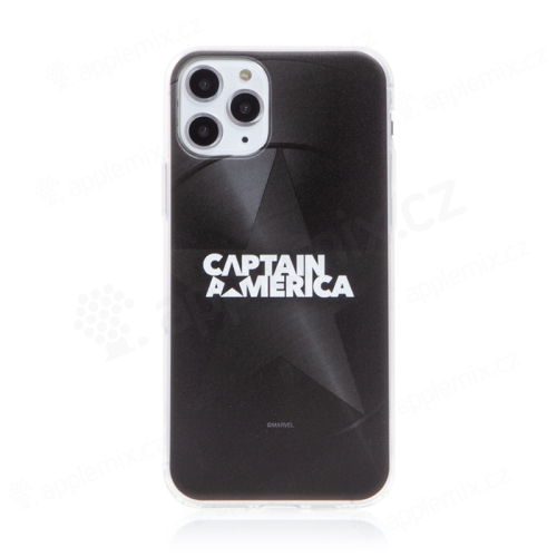 Kryt MARVEL pre Apple iPhone 11 Pro - Captain America - gumový - čierny