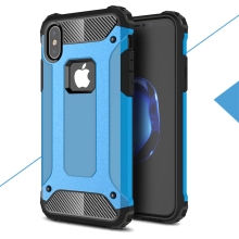 Kryt pro Apple iPhone X - odolný - plastový / gumový - světle modrý
