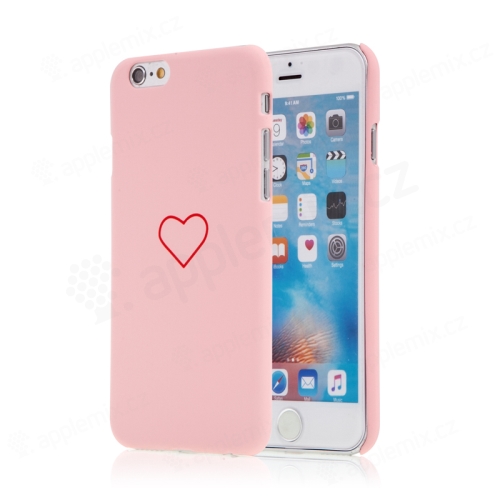 Kryt pro Apple iPhone 6 / 6S - srdce - plastový - růžový