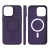 Kryt pre Apple iPhone 15 - podpora MagSafe - pletený vzor - silikónový - fialový