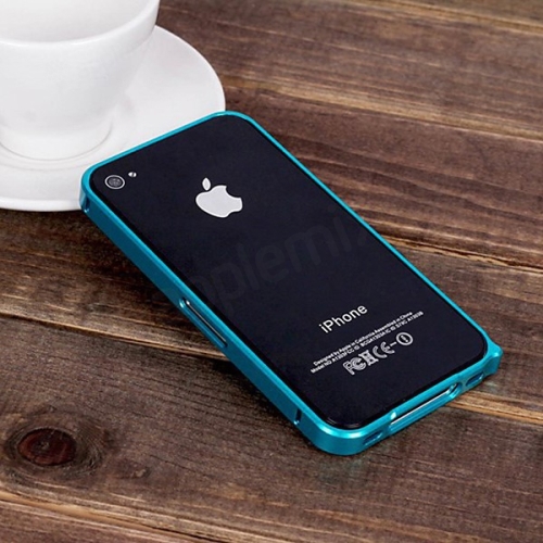 Ochranný ultra tenký hliníkový rámeček / bumper LOVE MEI (tl. 0,7 mm) pro Apple iPhone 4 / 4S - světle modrý
